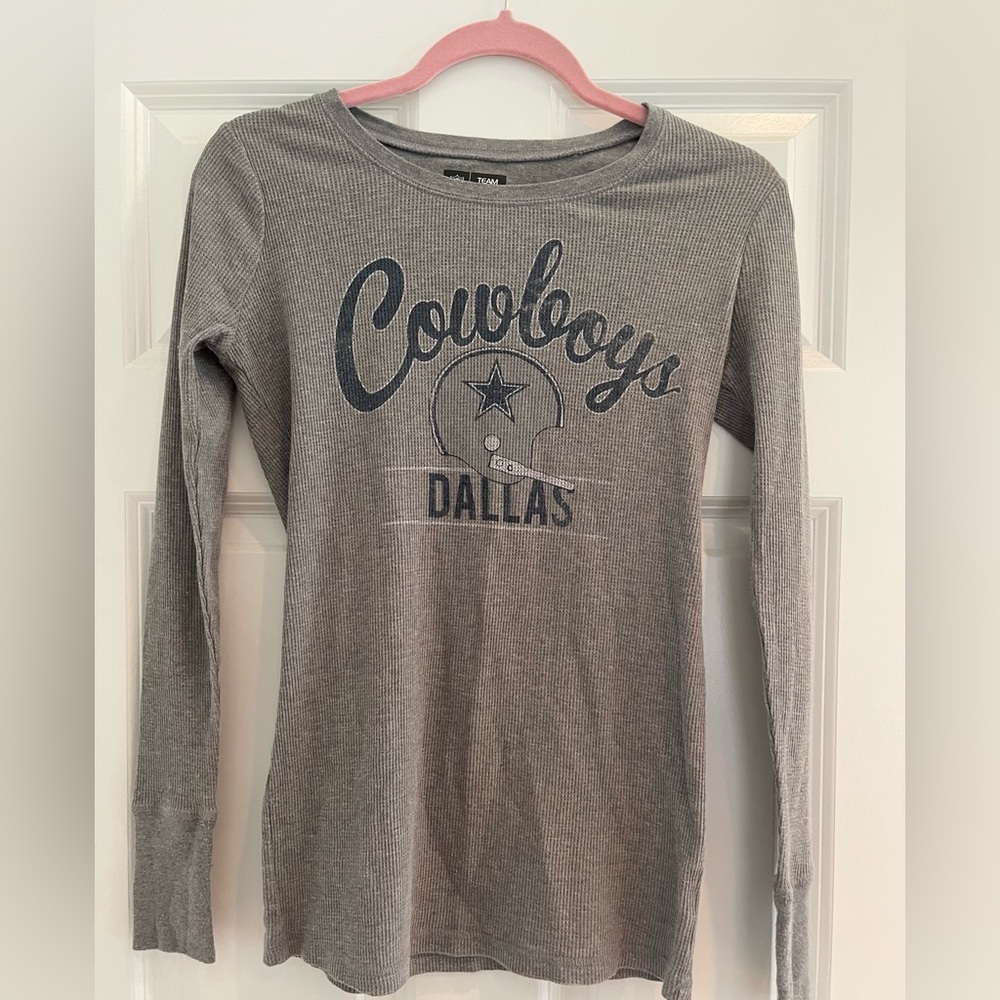 Dallas Cowboys Maternity Waffle Knit Long Sleeve Shirt Size S